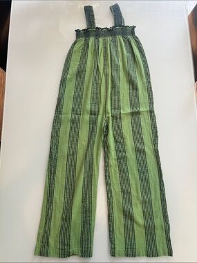Pink Chicken Green Striped Jumpsuit